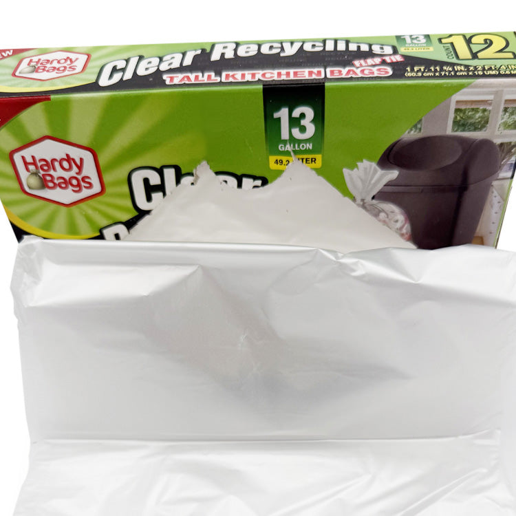 13 Gallon Clear Recycling Trash Bags (12 count)