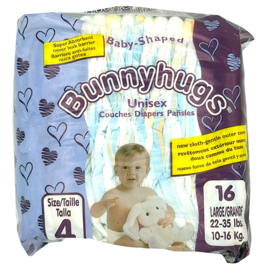 Bunnyhugs Large Baby Diapers, Size 4 (22-35 lbs)