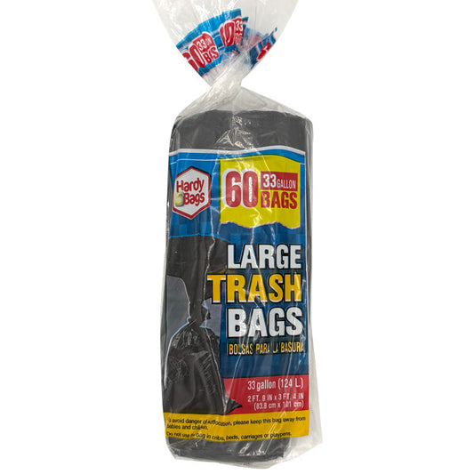 33 Gallon Large Trash Bags Roll - 60 Count