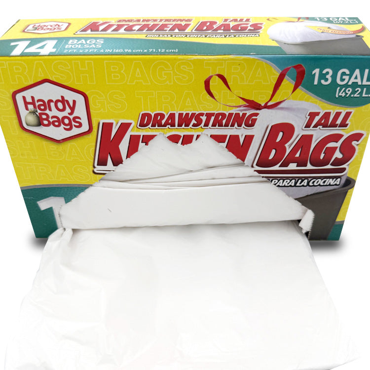 13 Gallon Draw String Tall Kitchen Trash Bags (14 count)