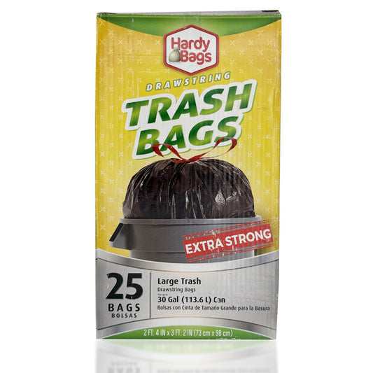 30 Gallon Drawstring Extra Strong Trash Bags (25 count)