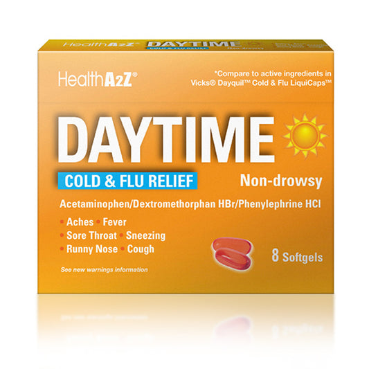 A2Z Day Time Cold & Flu Relief (8 Softgels)