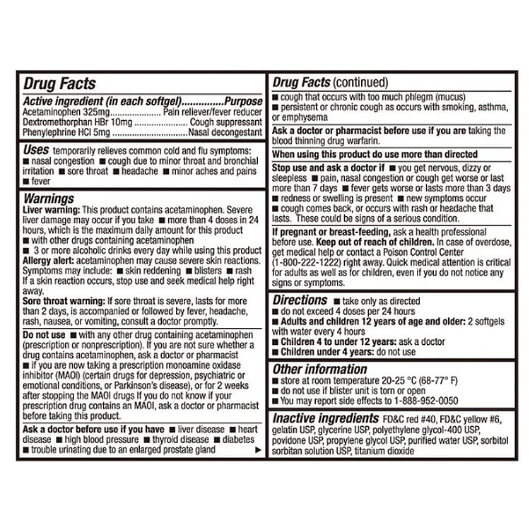 A2Z Day Time Cold & Flu Relief (8 Softgels)