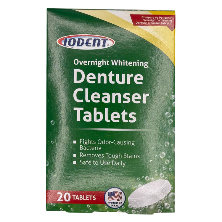 Overnight Whitening Denture Cleanser Tablets - 20 Count