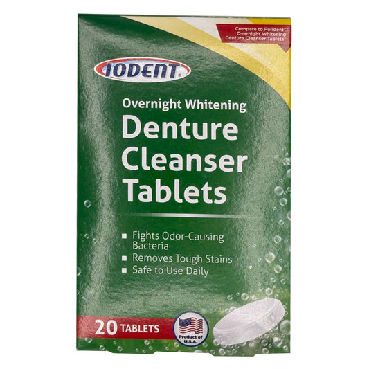 Overnight Whitening Denture Cleanser Tablets - 20 Count