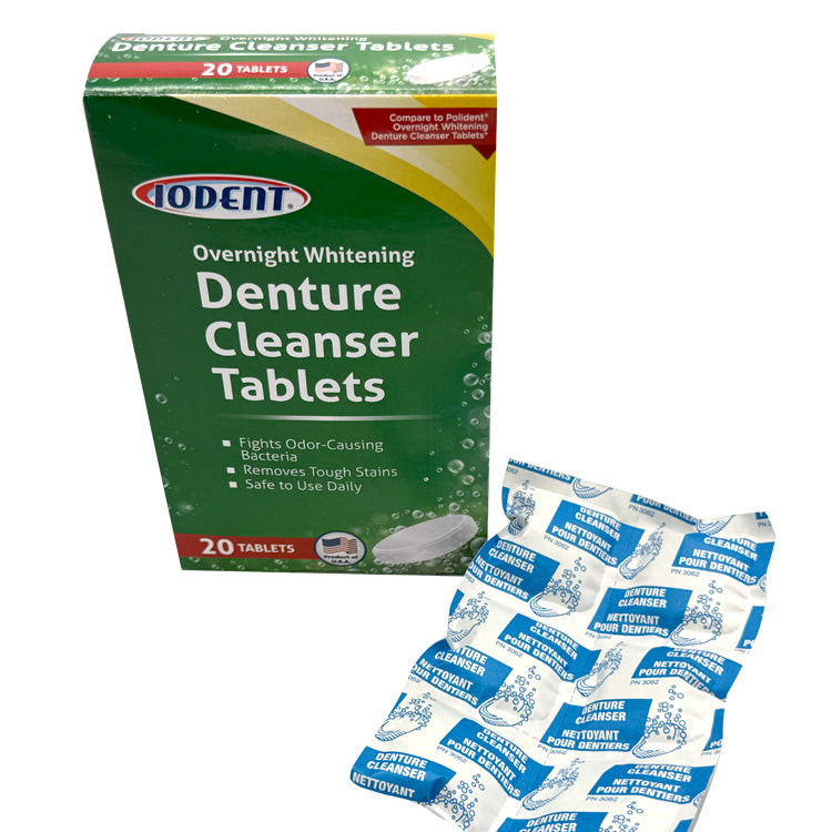 Overnight Whitening Denture Cleanser Tablets - 20 Count