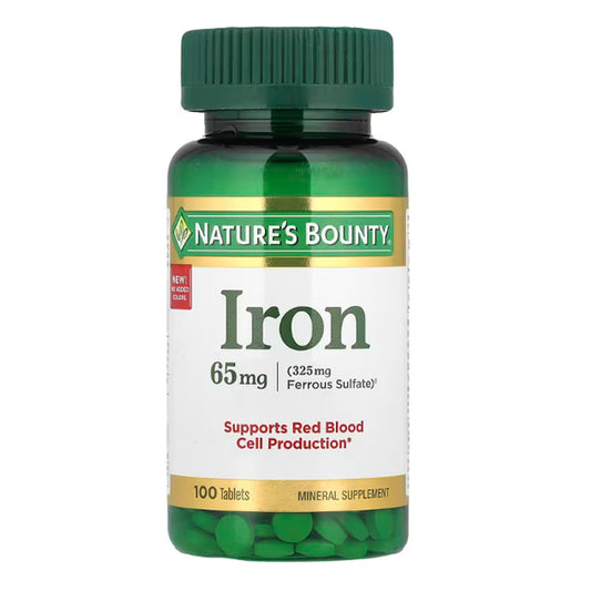 100ct Natures Bounty Iron 65 MG (325 Ferrous Sulfate) Tablets