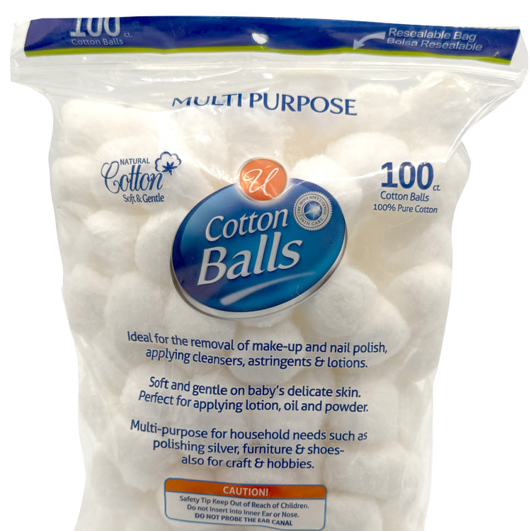 Natural Cotton Balls - 100 Count